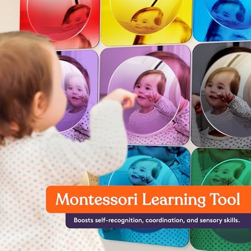 Special Supplies Sensory Bubble Wall Mirror - Multi Color Interactive Acrylic Mirrors for Wall and Sensory Toys for Kids Classroom or Home - Room Decor -Visual, Tactile Stimulation - (Pack of 9) - Image 3