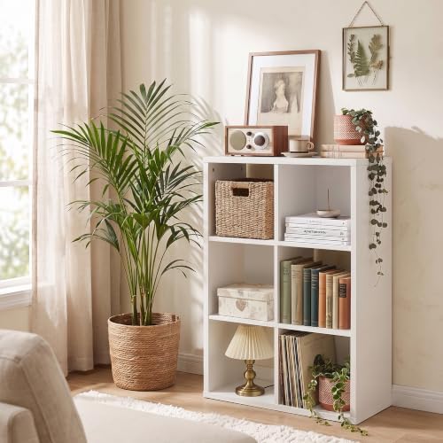 6 Cube Storage Organizer, White Cube Bookshelf, Multifunctional Bookcase - Image 7