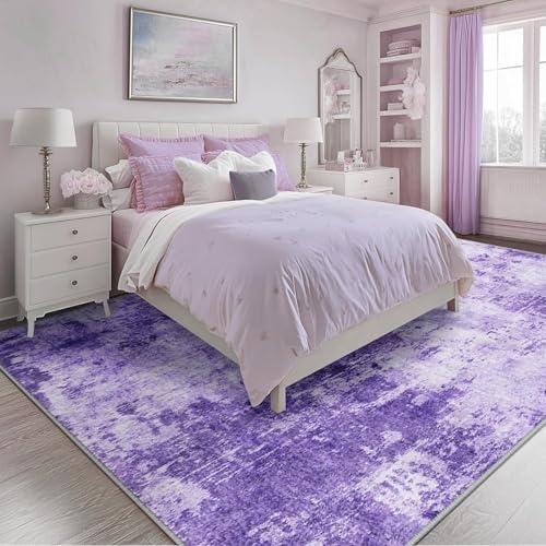 RELEANY Washable 10'x14' Abstract Area Rug for Living Room Purple - Image 2