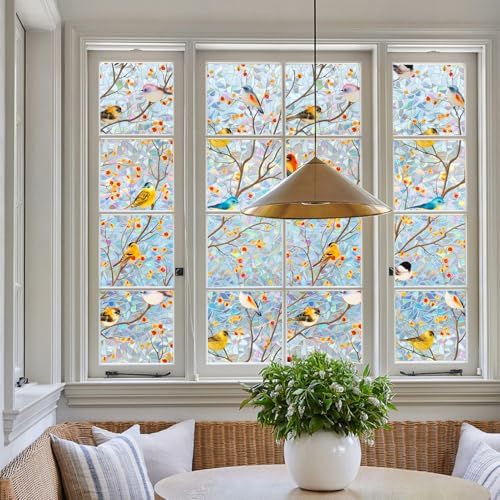 DKTIE Country Rustic Window Privacy Film Rainbow Film, 17.7" x 118.1" - Image 4