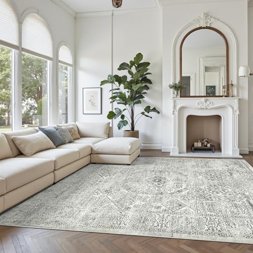 Soalmost Washable Area Rug 8x10 Large Soft Living Room Rugs Light Gray - Image 2