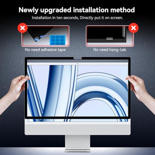 Privacy Screen for iMac 27 Inch Studio Display Desktop Computer Monitor, Anti Glare Blue Light Filter Shield, Upgraded Anti Spy 27 Inch iMac Privacy Protector - Image 6