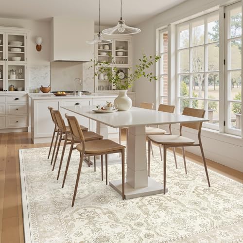 Soalmost 6x9 Area Rug for Living Room Washable Rugs Non-Slip Beige/Brown - Image 2