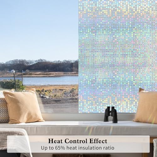 FILMGOO Stained Glass Window Privacy Film Static Cling Mosaic 35.4inx13.1ft - Image 5