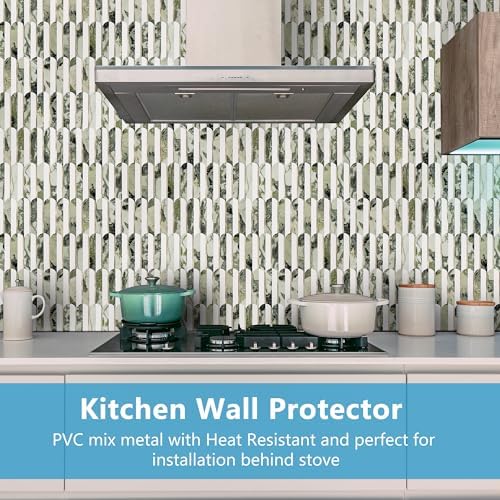 Vamos Tile Peel and Stick Backsplash Seamless Tile,Fish Scale,Glossy,10 pcs - Image 3