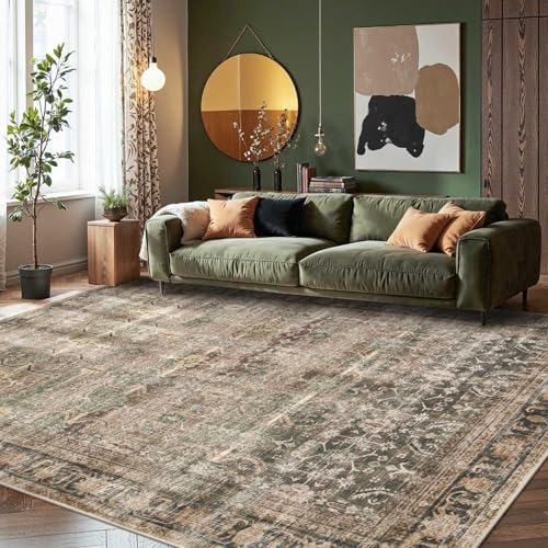 Rugxara Brown 8x10 Area Rugs for Living Room Bedroom Large Washable Rug - Image 3