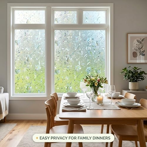 Stained Glass Reflective Frosted Tulip Window Film Privacy 35x78.7in - Image 4