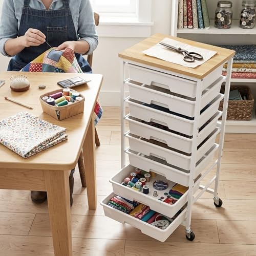 Rolling Storage Cart 8 Drawers Utility Organizer with Wheels - Image 6