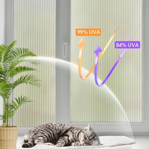 STATINT Reeded Glass Privacy Window Film,3D Frosted, 23.6in x 13.1ft - Image 2
