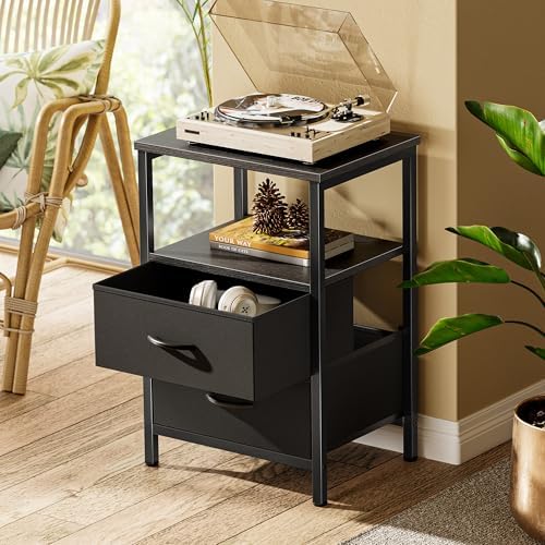 Huuger Night Stand Set of 2, Nightstand with 2 Drawers, Bedside Table - Image 2