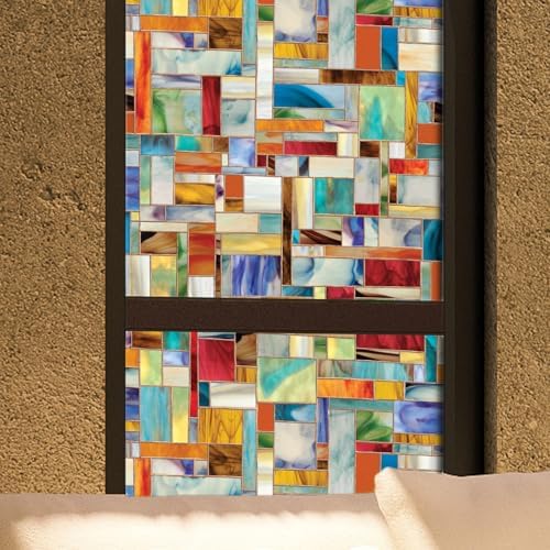 Montage Window Privacy Film by Artscape - Decorative Stained Glass Design, Static Cling, Two-Way Privacy, Reduces Glare, Renter Friendly, Made in USA - 24 x 36 Inch by Unknown