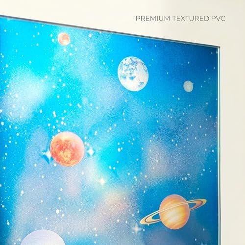 Galaxy Planet Stained Glass Blue Window Film Privacy No Glue 23.6x78.7in - Image 3