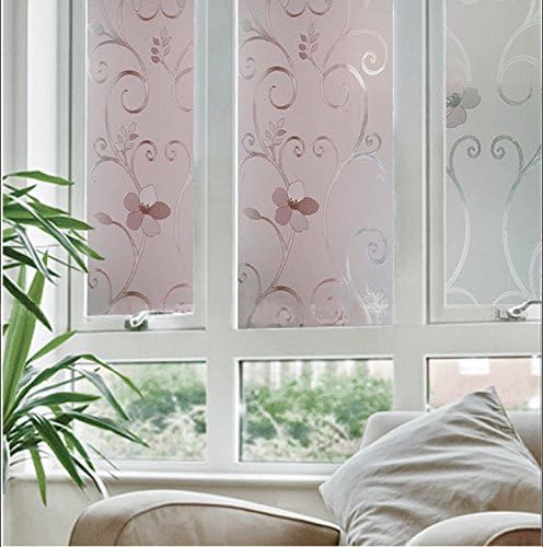 Niviy Window Privacy Film Frosted Window Glass Film, Flower 17.7"x78.7" - Image 2