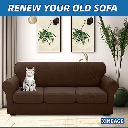 XINEAGE 3-Piece Stretch X-Large Sofa Cover, Washable Couch Covers for Dog - Image 4