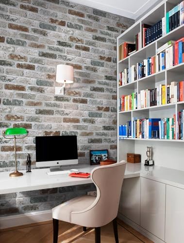 Guvana 17.3"×472.4" Brick Peel and Stick Wallpaper Brick Contact Paper | Red/Blue/Grey Self Adhesive Wallpaper 3D Brick Texture Contact Paper Vintage Removable Wall Paper for Livingroom Decor - Image 4
