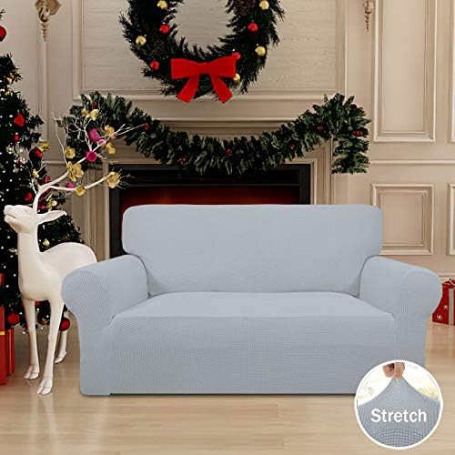 Easy-Going Stretch Loveseat Couch Covers Washable Silver Gray - Image 2