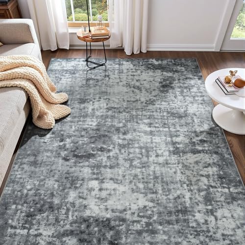 Modern Abstract 3x5 Rug, Non Slip Entryway Rug, Soft Machine Washable Rugs by Enqinar