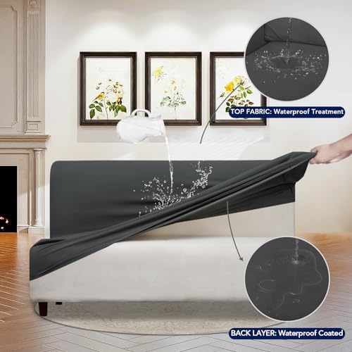 PureFit Waterproof Futon Couch Cover Slipcovers for Couches and Sofas - Image 3