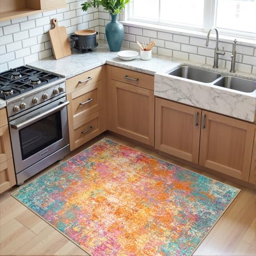 RELEANY Washable 3'x5' Abstract Area Rug for Living Room Starlight - Image 2