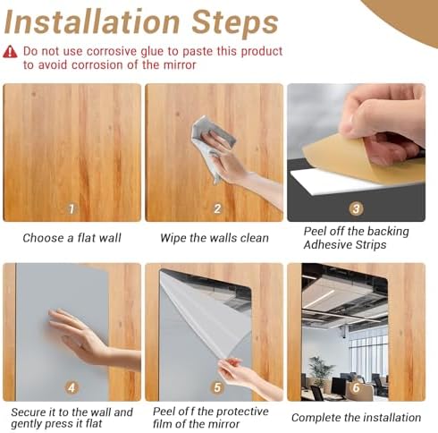 Self-Adhesive Acrylic Wall Mirror, 12 x 14 Inch - Image 6