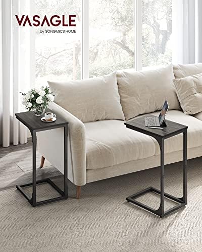 VASAGLE C-Shaped End Table Set of 2, Small Sofa Side Table with Metal Frame - Image 2