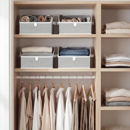 StorageWorks Closet Storage Bins Trapezoid, 3-Pack, Small, Gray - Image 2