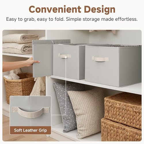 StorageWorks Storage Baskets for Shelves, Light Gray, Extra Large, 3-Pack - Image 6