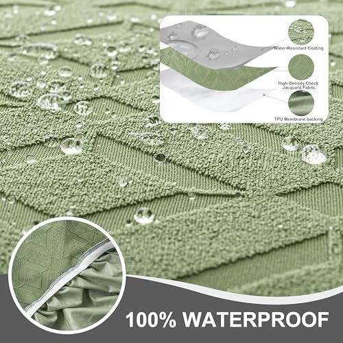 Genina Waterproof Recliner Chair Cover,1 Seat Couch Cover,Matcha Green - Image 3