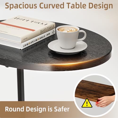 Elbourn Folding Side Table End Couch Tables, C-Shaped TV Stand for Sofa - Image 4