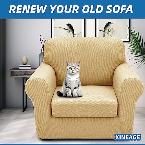XINEAGE 2-Piece Stretch Armchair Sofa Cover, Washable Couch Covers for Dog - Image 4