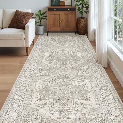Madane 4x12 Wide Hallway Runner Rug Washable for Living Room, Beige/Brown - Image 4