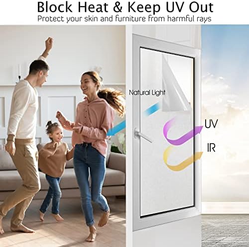 HIDBEA Frosted Glass Window Privacy Film,Static Cling 55.1 in x 16.4 ft - Image 2