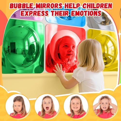 Geiserailie 9 Pcs Sensory Wall Bubble Mirrors, 10 x 10 Inch, CPC Certified - Image 5
