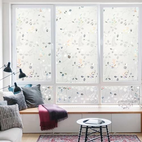 LEMON CLOUD Frosted Glass Window Privacy Film,Mimosa Pattern,23.6″ x 78.7″ - Image 3