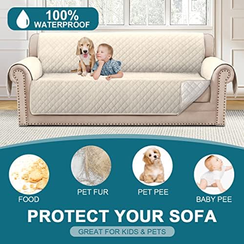 Turquoize 100% Waterproof Sofa Covers Couch Cover for Dogs, XL Sofa 78" - Image 2