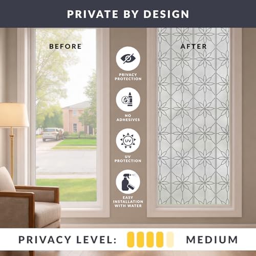 Daisy Window Privacy Film by Artscape - Textured Leaded Glass Design, Static Cling, Allows Natural Light in, UV Protection, Easy to Apply and Removable, Made in USA - 36 x 72 Inch - Image 3