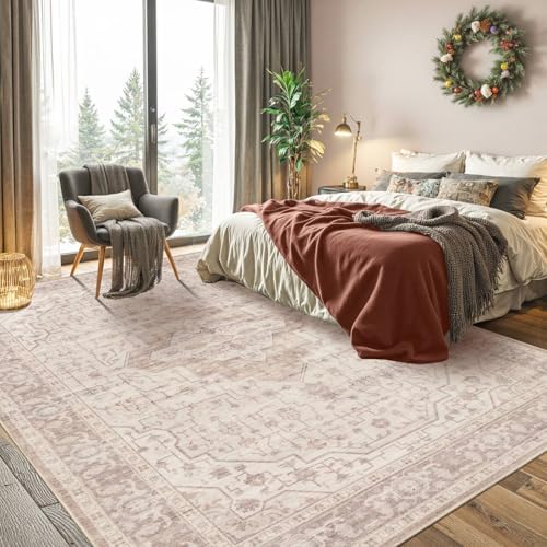 Rugxara Pink 6x9 Washable Area Rug for Living Room & Bedroom, - Image 4