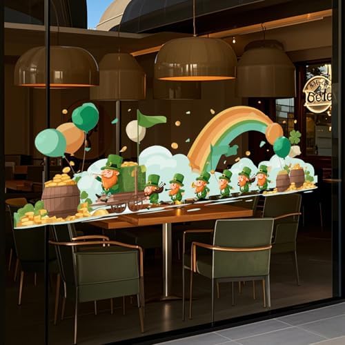 ANNA QUEEN St Patrick’s Day Leprechaun Wall Decals Peel and Stick Lucky Irish Leprechaun Rainbow Wall Stickers Removable Vinyl Holiday Wall Decor for Kids Room Party Decoration - Image 5