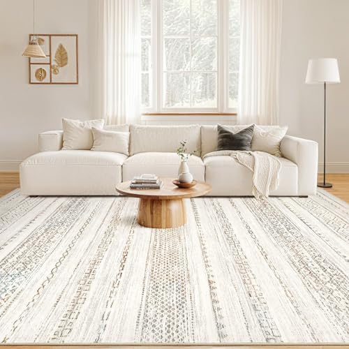 Nakagishi 10x14 Area Rugs Living Room: Washable Boho Large Neutral Modern Soft Stain Resistant Farmhouse Indoor Floor Rug Non-Slip Carpet for Bedroom Nursery Kids Playroom Office Dining Room- Colorful - Image 4
