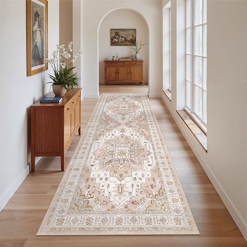 Madane Kitchen Runner 2'6''x8' Soft Rug Runners for Hallways, Pink - Image 5