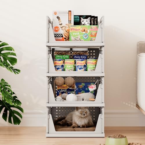 Pinkpum 6 Pack Closet Organizer Storage Bins Stackable Plastic Drawer Shelf - Image 2
