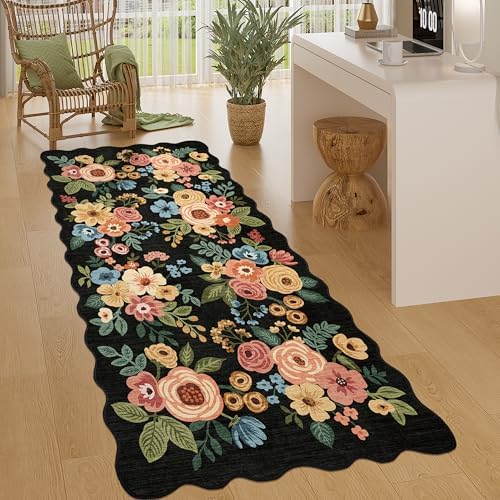 DUKINO 3x6 Runner Rug for Hallway, Washable Kitchen Rug Non Slip, Black - Image 5