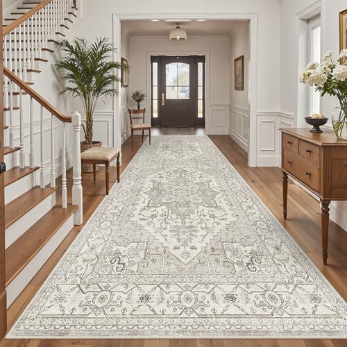 Madane 4x10 Wide Hallway Runner Rug Washable for Living Room, Beige/Brown - Image 4
