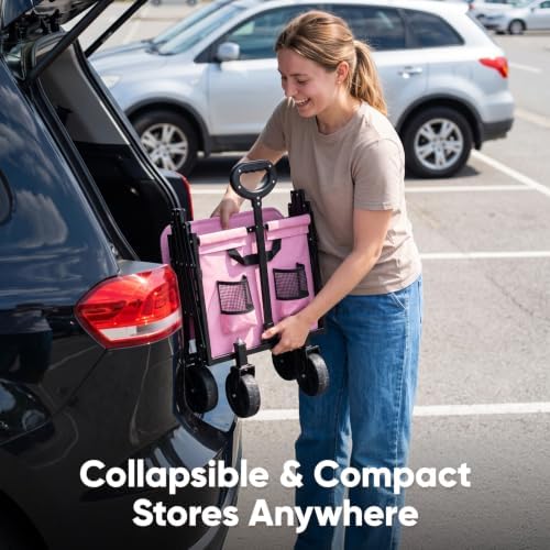 Golabs WA1 Collapsible Folding Wagon Cart, Max 220lb Load, Expands to 100L - Image 4
