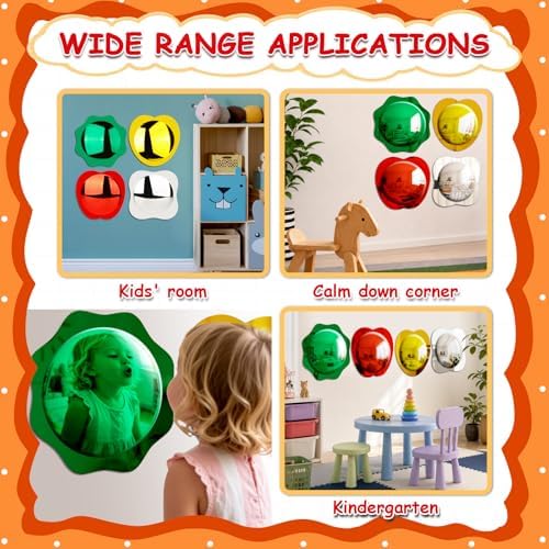 4PCS Sensory Wall Bubble Mirror, Color Convex Acrylic Mirror, 10 X 10 Inch - Image 6