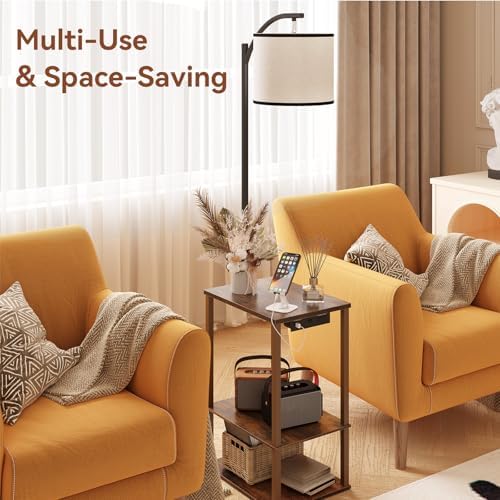 SUNMORY Floor Lamp with Table Shelves, End Side Table for Living Room - Image 5