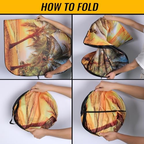 Car Windshield Sun Shade, Foldable Reflective UV Front Sunshade - Image 3