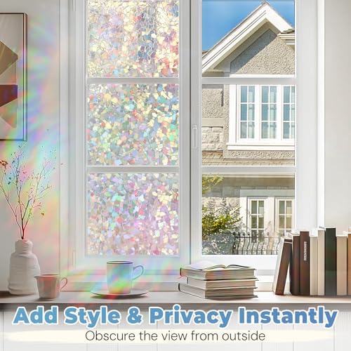 DOWELL Stained Glass Window Privacy Film, Decorative Rainbow Glass Film - Image 6