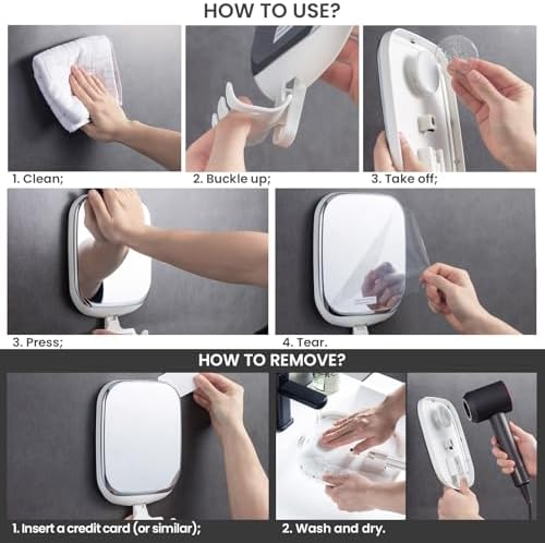 TAILI Shower Mirror Fogless for Shaving,Fogless Mirror for Shower with Tray - Image 5