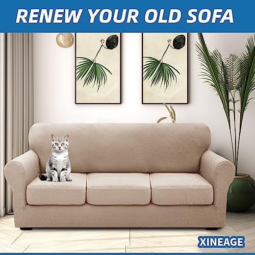 XINEAGE 4-Piece Stretch Sofa Cover, Washable Couch Covers for Dog - Image 4